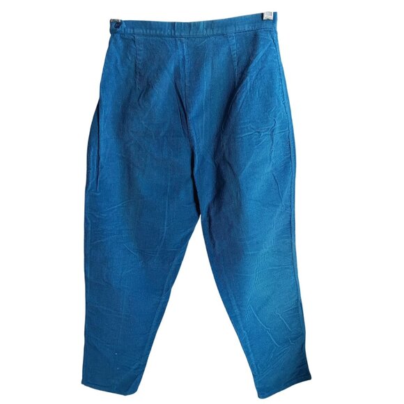 sz 10 Vintage Capris Corduroy High-Waisted Pants Side Zipper Rockabilly Marylin - Picture 2 of 6